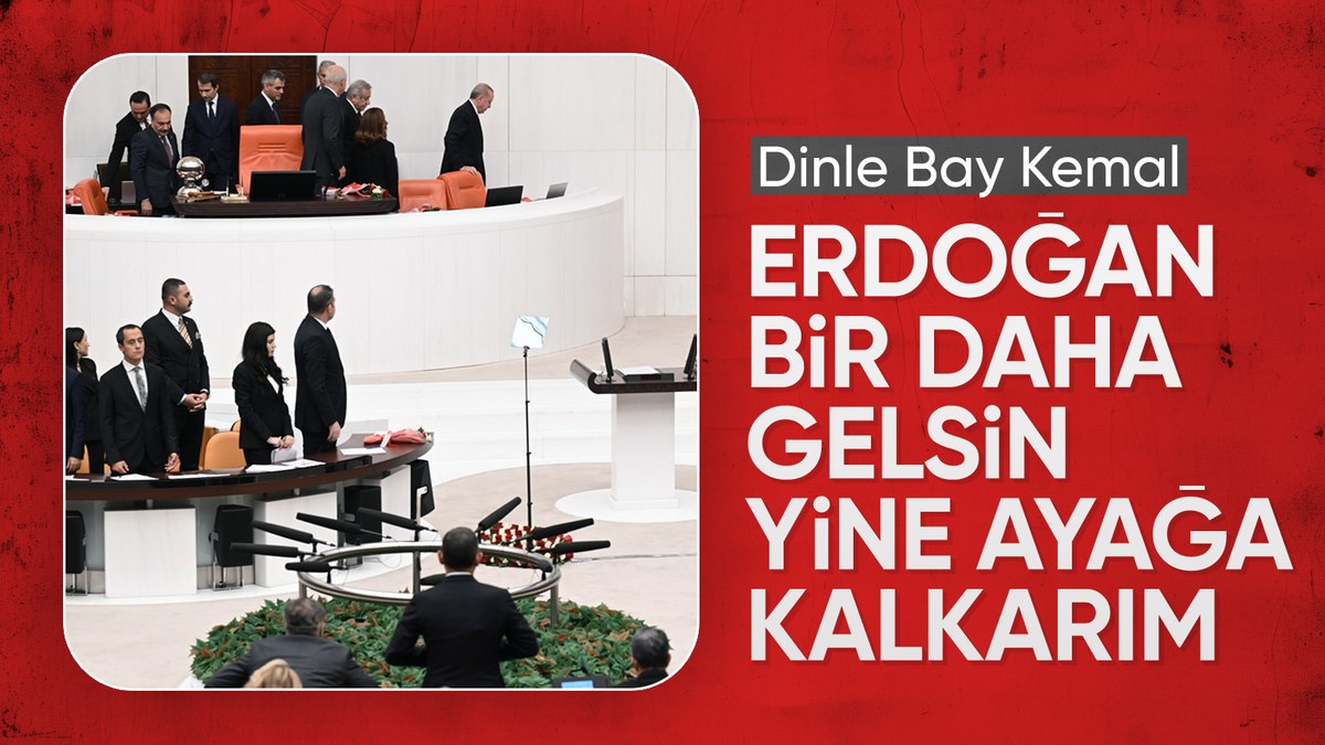 Özgür Özel: Erdoğan geldiğinde yine ayağa kalkarım